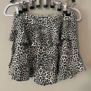 Zara Ruffle Leopard Print Mini Skort Size S